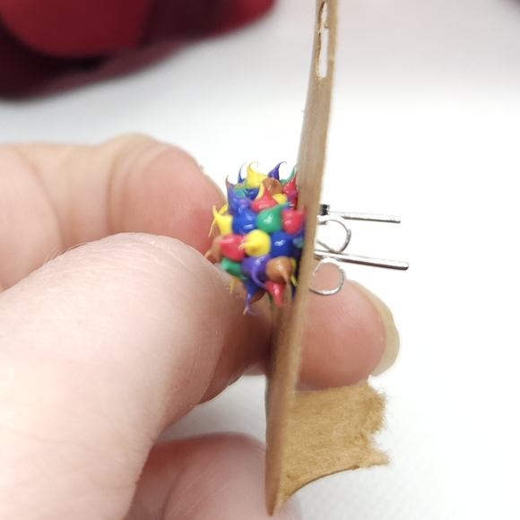 Colorful Spikey Resin Stud Earrings - Picture 6 of 6